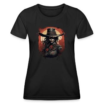 Emo Cowboy Zombie Fille - T-shirt sport Femme - noir - Devant - AI Model Female 172 light (172cm)