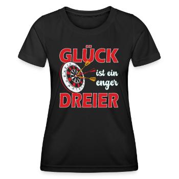 Glück ist ein enger Dreier - Frauen Funktions-T-Shirt - Schwarz - Vorne - AI Model Female 172 light (172cm)