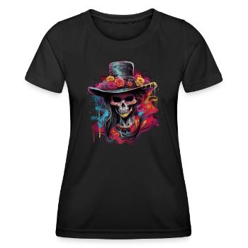 Mamie zombie - T-shirt sport Femme - noir - Devant - AI Model Female 172 light (172cm)