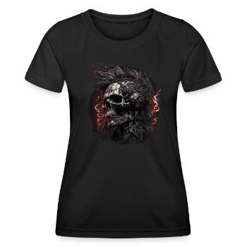 Cyborg Zombie Skull Disc Jockey - Women's Functional T-Shirt - black - Front - AI Model Female 172 light (172cm)
