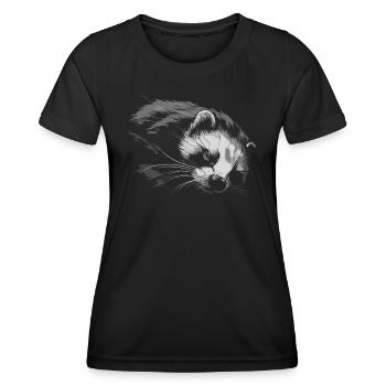 Furet est fatigué - T-shirt sport Femme - noir - Devant - AI Model Female 172 light (172cm)