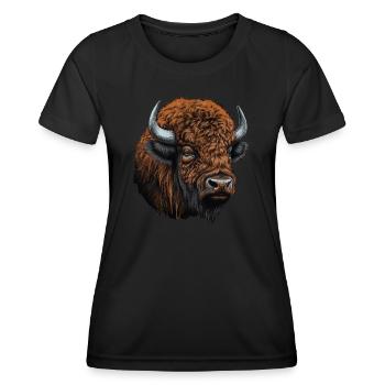 Buffle - T-shirt sport Femme - noir - Devant - AI Model Female 172 light (172cm)