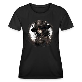 Emo Cowboy Steampunk Girl - Women's Functional T-Shirt - black - Front - AI Model Female 172 light (172cm)