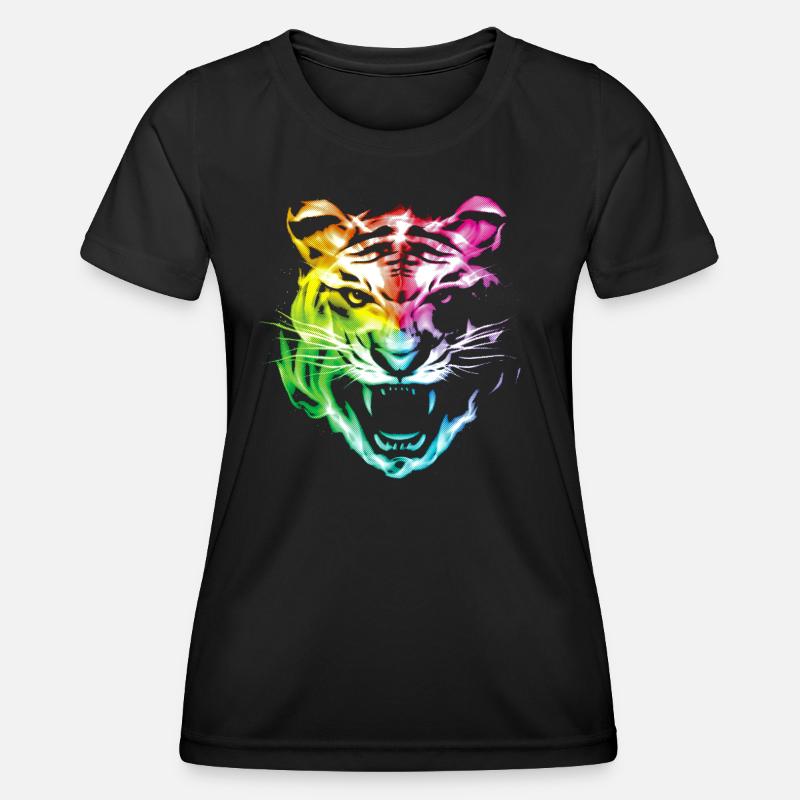 Leopard Tiger Animal - Women's Functional T-Shirt - black