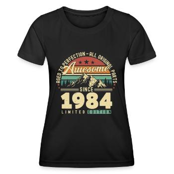 Great Since 1984 - Vintage 1984 Birthday - Women's Functional T-Shirt - black - Front - AI Model Female 172 light (172cm)