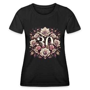 30 ans de cadeau d’anniversaire de mariage de perle pour Couple - T-shirt sport Femme - noir - Devant - AI Model Female 172 light (172cm)