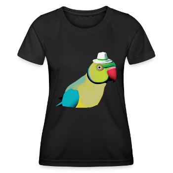 Indian ring-necked parrot - Women's Functional T-Shirt - black - Front - AI Model Female 172 light (172cm)