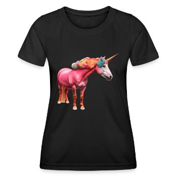 Colorful curly unicorn - Women's Functional T-Shirt - black - Front - AI Model Female 172 light (172cm)
