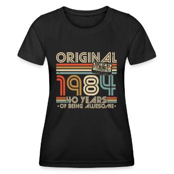 40 Anniversaire 40 Ans Né en 1984 - T-shirt sport Femme - noir - Devant - AI Model Female 172 light (172cm)