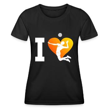 Volley Beach Volley Herren Beachvolleyball - Frauen Funktions-T-Shirt - Schwarz - Vorne - AI Model Female 172 light (172cm)