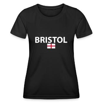 Bristol Angleterre Anglais Drapeau Anglais - T-shirt sport Femme - noir - Devant - AI Model Female 172 light (172cm)