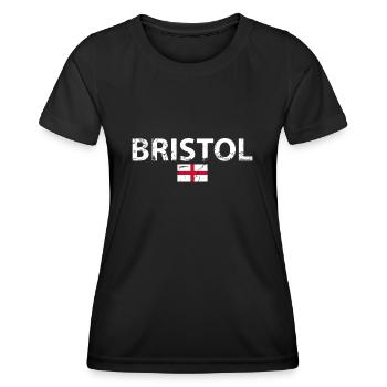 Bristol Angleterre Vintage Drapeau anglais Anglais - T-shirt sport Femme - noir - Devant - AI Model Female 172 light (172cm)
