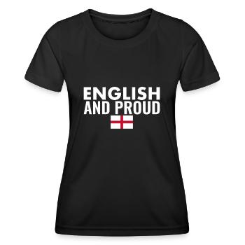Anglais et fier drapeau anglais Angleterre - T-shirt sport Femme - noir - Devant - AI Model Female 172 light (172cm)
