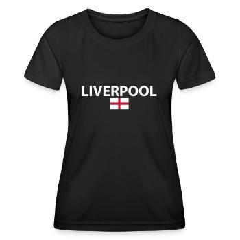 Liverpool England English Flag English - Women's Functional T-Shirt - black - Front - AI Model Female 172 light (172cm)