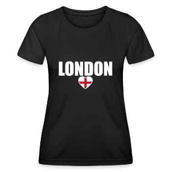 London England English Flag English - Women's Functional T-Shirt - black - Front - AI Model Female 172 light (172cm)