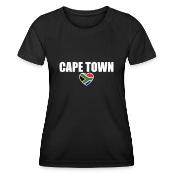 Cape Town Afrique du Sud Drapeau Afrique du Sud - T-shirt sport Femme - noir - Devant - AI Model Female 172 light (172cm)
