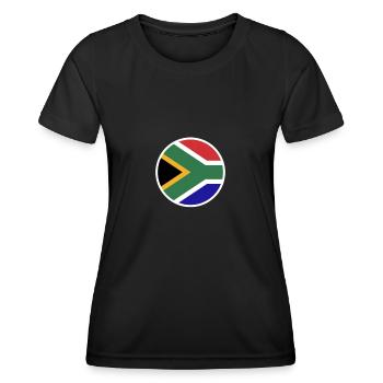 Afrique du Sud Drapeau sud-africain Afrique du Sud - T-shirt sport Femme - noir - Devant - AI Model Female 172 light (172cm)