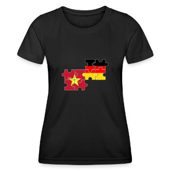 Vietnam Germany Flag German Vietnamese - Women's Functional T-Shirt - black - Front - AI Model Female 172 light (172cm)