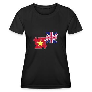 Vietnam UK Flag British Vietnamese - Women's Functional T-Shirt - black - Front - AI Model Female 172 light (172cm)