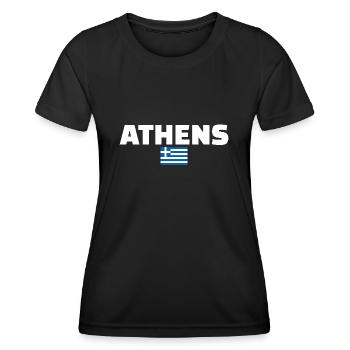 Athènes Grèce Drapeau grec Grec - T-shirt sport Femme - noir - Devant - AI Model Female 172 light (172cm)