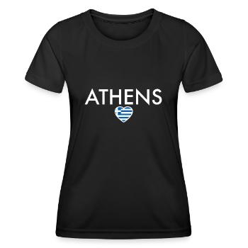 Athènes Grèce Drapeau grec Grec - T-shirt sport Femme - noir - Devant - AI Model Female 172 light (172cm)