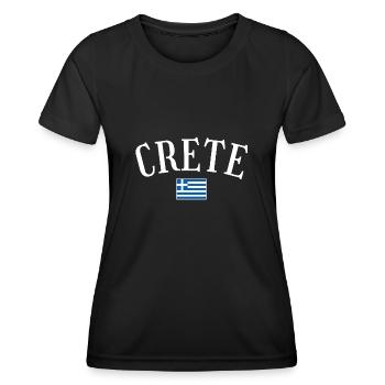 Crète Grèce Drapeau grec Grec - T-shirt sport Femme - noir - Devant - AI Model Female 172 light (172cm)