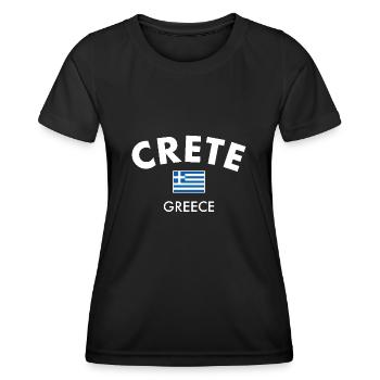 Crète Grèce Drapeau grec Grec - T-shirt sport Femme - noir - Devant - AI Model Female 172 light (172cm)