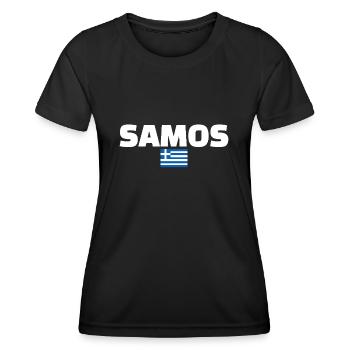 Samos Grèce Drapeau grec Grec - T-shirt sport Femme - noir - Devant - AI Model Female 172 light (172cm)