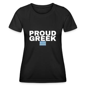 Fier grec Grèce Drapeau grec - T-shirt sport Femme - noir - Devant - AI Model Female 172 light (172cm)