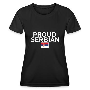 Fier Serbe Serbe Serbe Drapeau Serbe - T-shirt sport Femme - noir - Devant - AI Model Female 172 light (172cm)