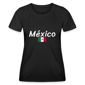 Mexique Drapeau mexicain Mexicain - T-shirt sport Femme - noir - Devant - AI Model Female 172 light (172cm)