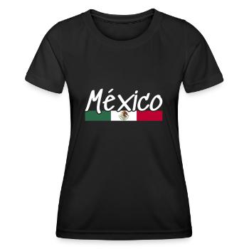 Mexique Drapeau mexicain Mexicain - T-shirt sport Femme - noir - Devant - AI Model Female 172 light (172cm)
