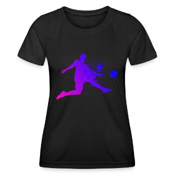 Fussballspieler Fussballspielen Herren Fussball - Frauen Funktions-T-Shirt - Schwarz - Vorne - AI Model Female 172 light (172cm)