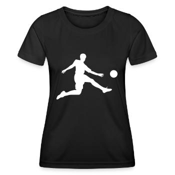 Fussballspieler Fussballer Fussballspielen - Frauen Funktions-T-Shirt - Schwarz - Vorne - AI Model Female 172 light (172cm)
