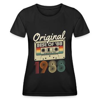 Original 1988 naissance naissance rétro anniversaire - T-shirt sport Femme - noir - Devant - AI Model Female 172 light (172cm)