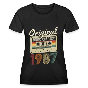 Original 1987 naissance naissance rétro anniversaire - T-shirt sport Femme - noir - Devant - AI Model Female 172 light (172cm)