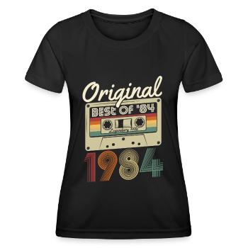 Original 1984 naissance naissance rétro anniversaire - T-shirt sport Femme - noir - Devant - AI Model Female 172 light (172cm)