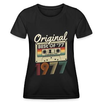 Original 1977 naissance naissance rétro anniversaire - T-shirt sport Femme - noir - Devant - AI Model Female 172 light (172cm)
