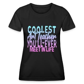Le professeur d’art le plus cool - T-shirt sport Femme - noir - Devant - AI Model Female 172 light (172cm)