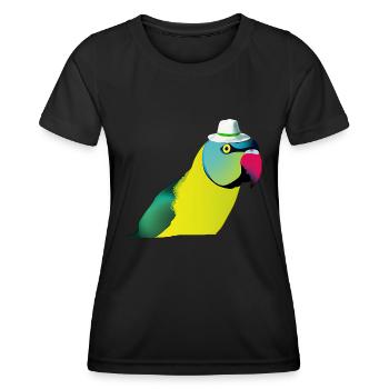 Indian ring-necked parrot - Women's Functional T-Shirt - black - Front - AI Model Female 172 light (172cm)
