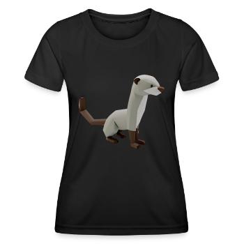 Polygon Frettchen - Frauen Funktions-T-Shirt - Schwarz - Vorne - AI Model Female 172 light (172cm)