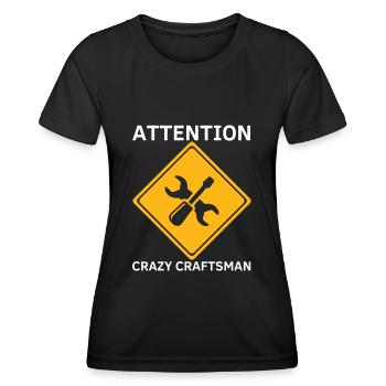 ATTENTION CRAZY CRAFTSMEN - Women's Functional T-Shirt - black - Front - AI Model Female 172 light (172cm)