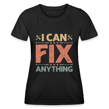 Ich Kann Alles Reparieren - Handwerker - Frauen Funktions-T-Shirt - Schwarz - Vorne - AI Model Female 172 light (172cm)