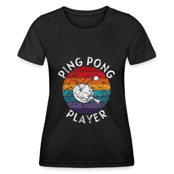 Joueur de Ping Pong - Tennis de Table - T-shirt sport Femme - noir - Devant - AI Model Female 172 light (172cm)