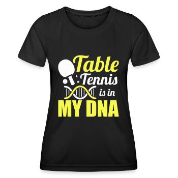 Le tennis de table est dans mon ADN - le ping-pong - T-shirt sport Femme - noir - Devant - AI Model Female 172 light (172cm)
