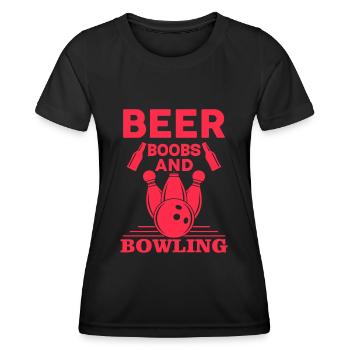 Beer breasts and bowling - Women's Functional T-Shirt - black - Front - AI Model Female 172 light (172cm)