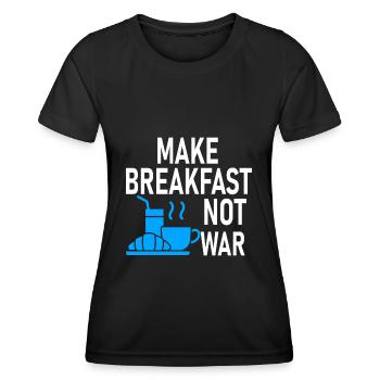 Ne faites pas la guerre du petit-déjeuner - cuisiner - T-shirt sport Femme - noir - Devant - AI Model Female 172 light (172cm)