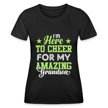 Je suis ici pour mon incroyable petit-fils - T-shirt sport Femme - noir - Devant - AI Model Female 172 light (172cm)