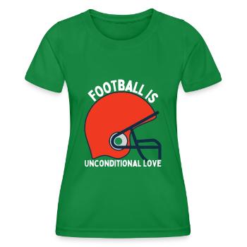 Football Ist Bedingungslose Liebe - Fußball - Frauen Funktions-T-Shirt - Kelly Green - Vorne - AI Model Female 172 dark (172cm)