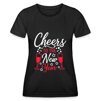 Cheers to the New Year - Women's Functional T-Shirt - black - Front - AI Model Female 172 light (172cm)
